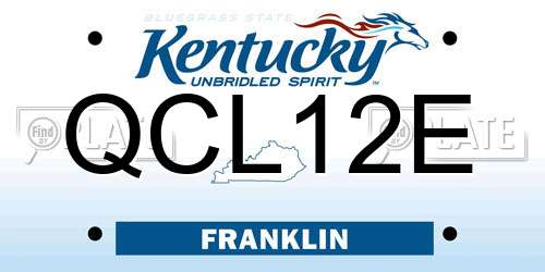 QCL12E Kentucky License Plate