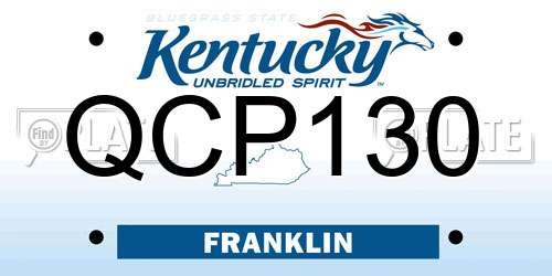 QCP130 Kentucky License Plate