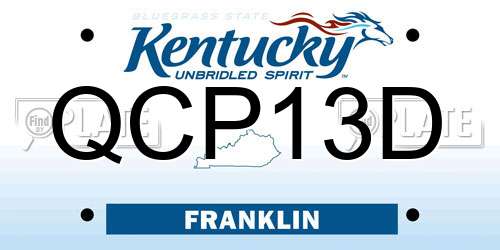 QCP13D Kentucky License Plate