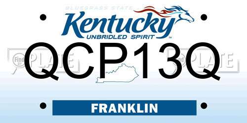 QCP13Q Kentucky License Plate
