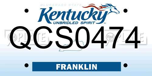QCS0474 Kentucky License Plate