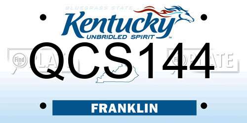 QCS144 Kentucky License Plate