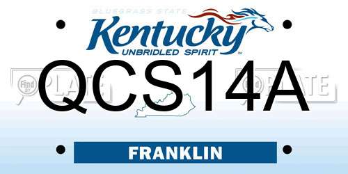 QCS14A Kentucky License Plate