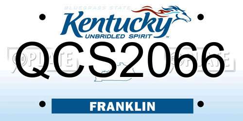 QCS2066 Kentucky License Plate