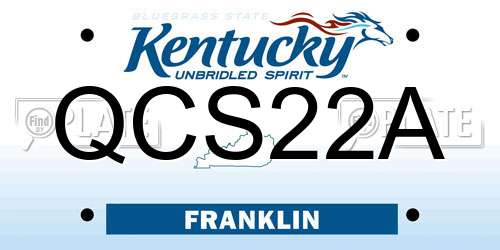 QCS22A Kentucky License Plate