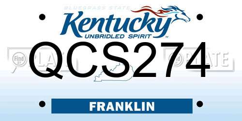 QCS274 Kentucky License Plate