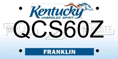QCS60Z Kentucky License Plate