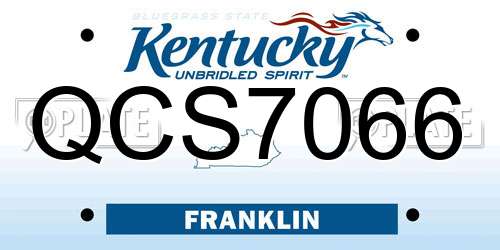 QCS7066 Kentucky License Plate