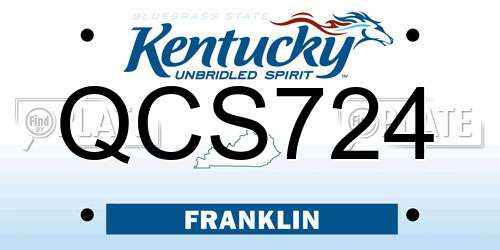 QCS724 Kentucky License Plate