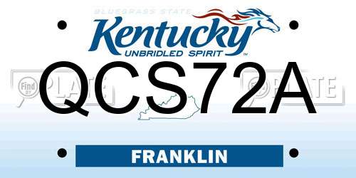 QCS72A Kentucky License Plate