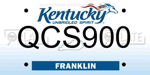 QCS900 Kentucky License Plate