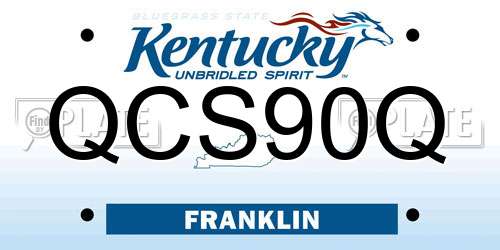 QCS90Q Kentucky License Plate