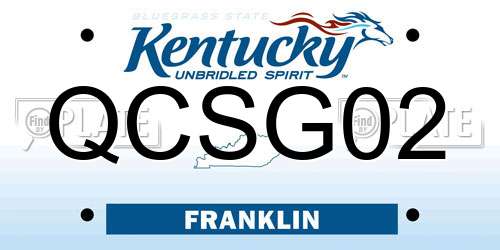 QCSG02 Kentucky License Plate