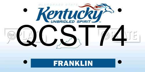 QCST74 Kentucky License Plate
