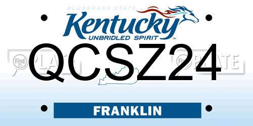 QCSZ24 Kentucky License Plate
