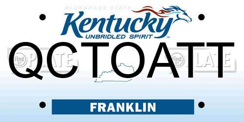 QCTOATT Kentucky License Plate