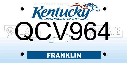 QCV964 Kentucky License Plate