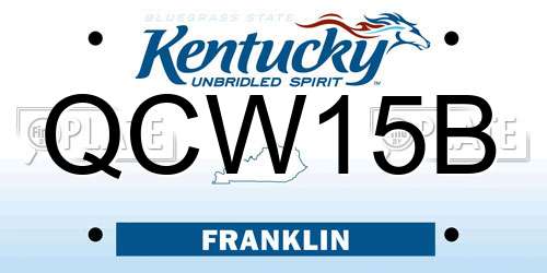 QCW15B Kentucky License Plate