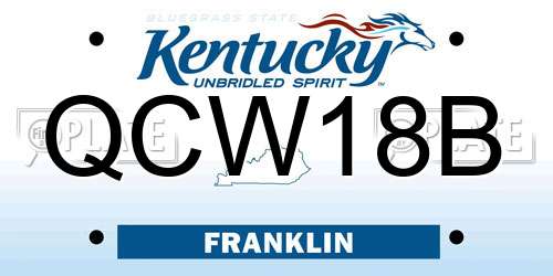 QCW18B Kentucky License Plate