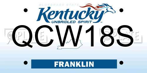 QCW18S Kentucky License Plate