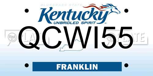 QCWI55 Kentucky License Plate