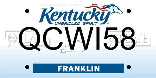 QCWI58 Kentucky License Plate