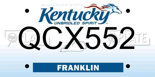 QCX552 Kentucky License Plate