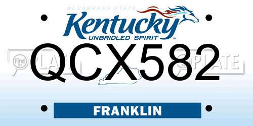 QCX582 Kentucky License Plate