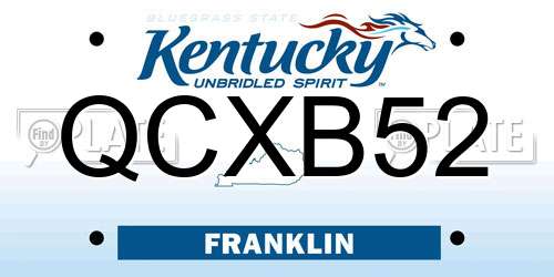 QCXB52 Kentucky License Plate