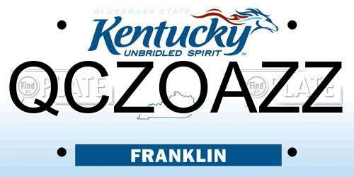 QCZOAZZ Kentucky License Plate