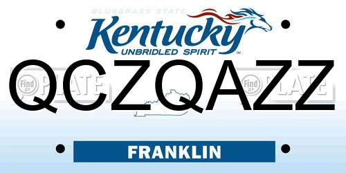 QCZQAZZ Kentucky License Plate