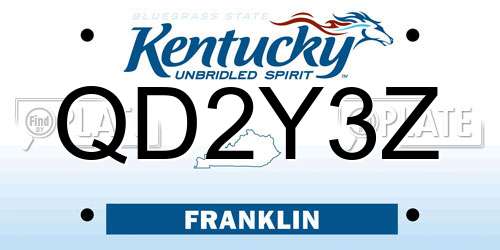 QD2Y3Z Kentucky License Plate