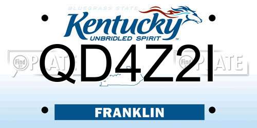 QD4Z2I Kentucky License Plate