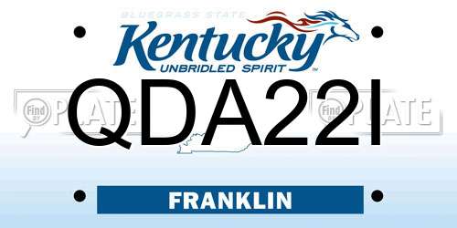 QDA22I Kentucky License Plate