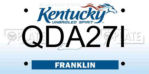 QDA27I Kentucky License Plate