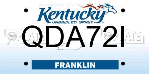 QDA72I Kentucky License Plate