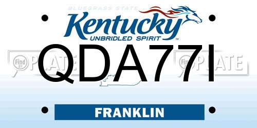 QDA77I Kentucky License Plate