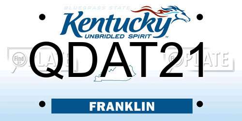 QDAT21 Kentucky License Plate