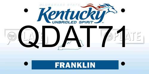 QDAT71 Kentucky License Plate