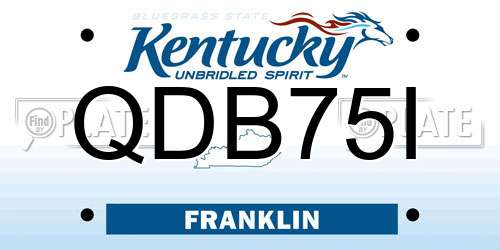 QDB75I Kentucky License Plate
