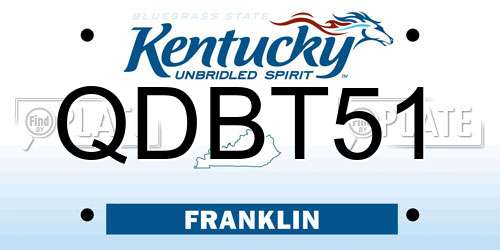 QDBT51 Kentucky License Plate
