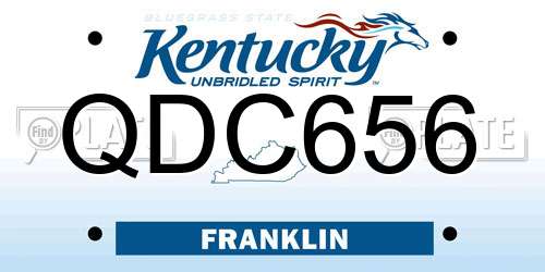 QDC656 Kentucky License Plate