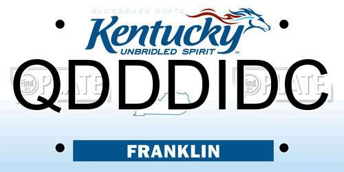 QDDDIDC Kentucky License Plate