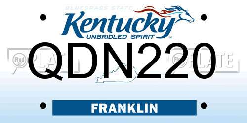 QDN220 Kentucky License Plate