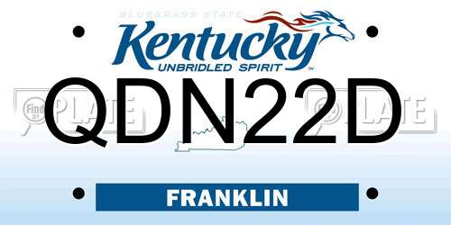 QDN22D Kentucky License Plate