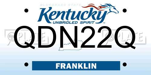 QDN22Q Kentucky License Plate