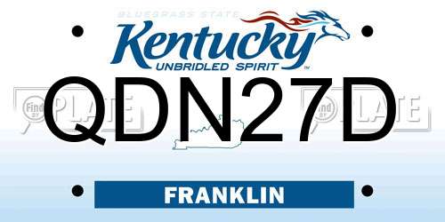 QDN27D Kentucky License Plate