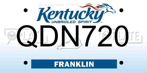 QDN720 Kentucky License Plate
