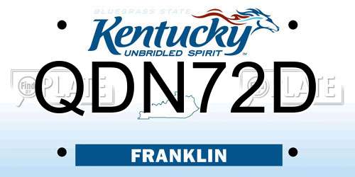 QDN72D Kentucky License Plate