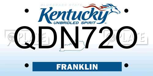 QDN72O Kentucky License Plate